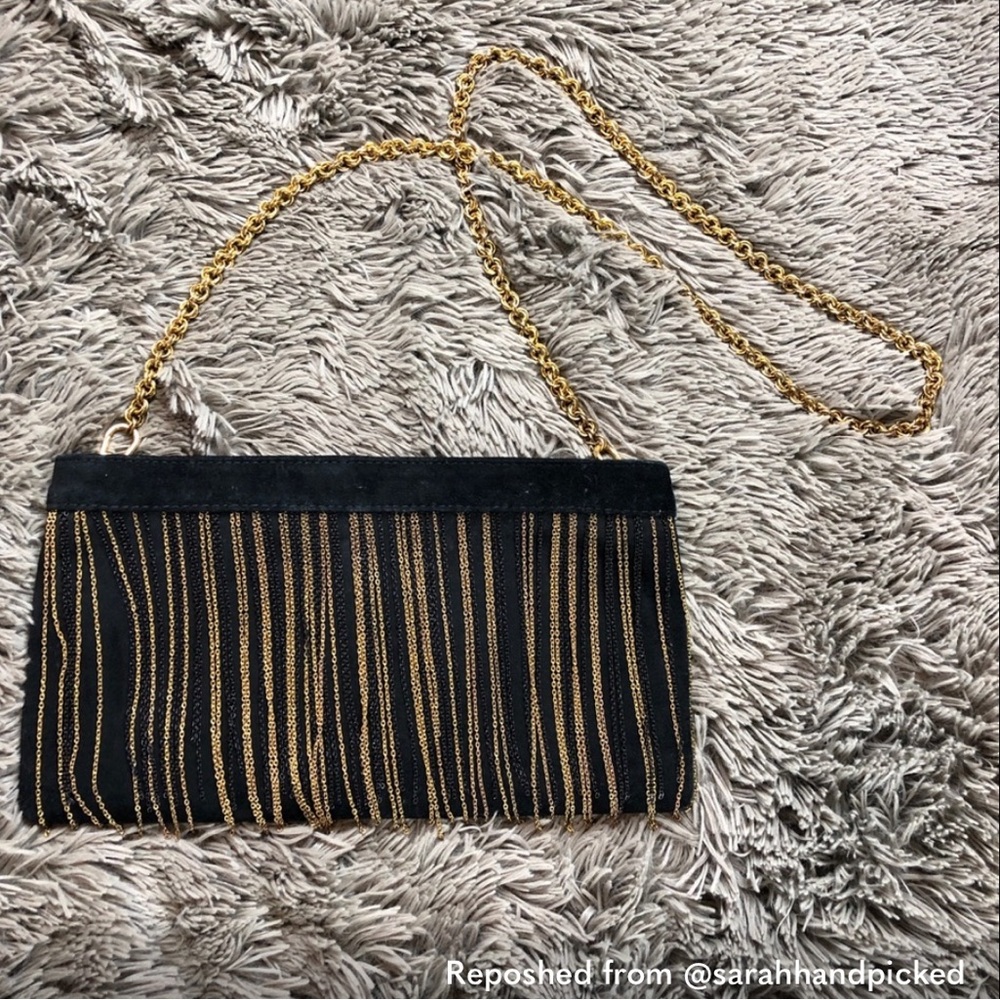 CC Skye Rich Hippie Suede Crossbody Chain Clutch
